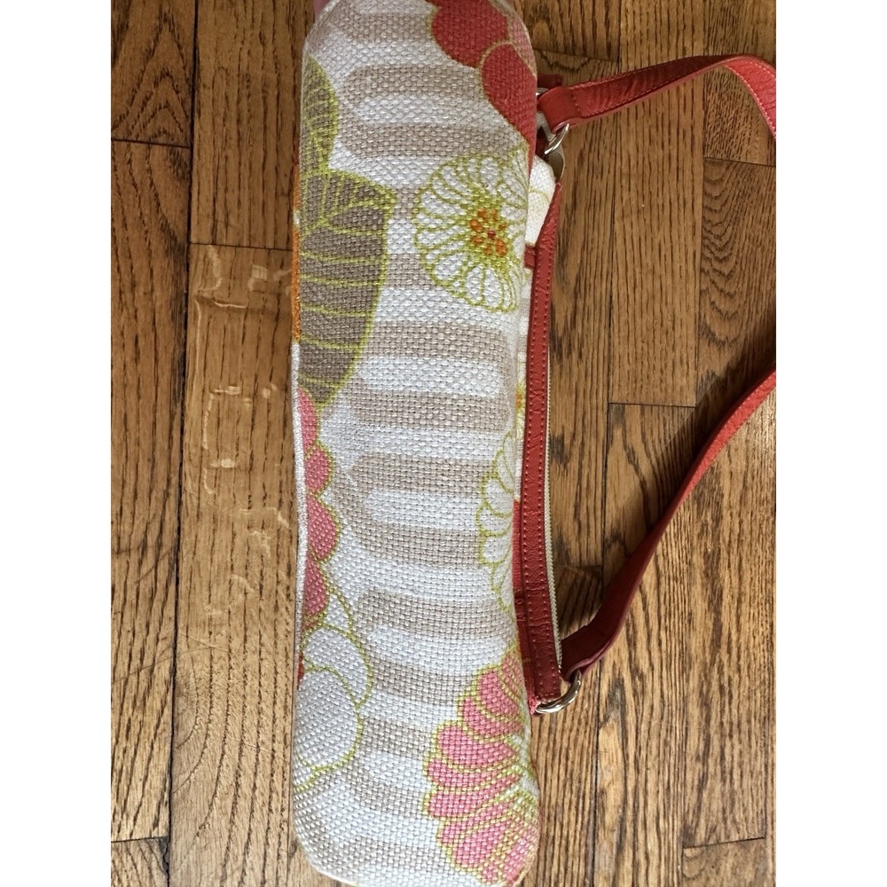 Spartina 449 Floral Linen Shoulder Bag Red Leather Trim Daufuskie Island 13x8 In - Picture 11 of 14